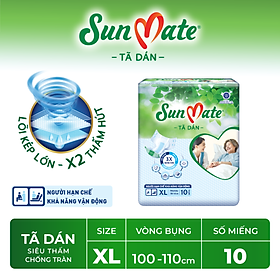 Tã Dán Người Lớn SunMate AX2 Size XL10 (10 Miếng)