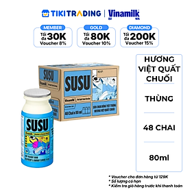 Thùng 48 Chai x 80ml Sữa Chua Uống Vinamilk Susu Hương Việt Quất Chuối