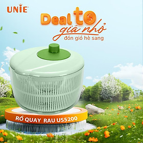 Mua Rổ quay rau ly tâm Unie US5200 Làm khô thực phẩm nhanh chóng không bị dập nát  dung tích lớn 5 2L   Thao tác đơn giản bằng tay - hàng chính hãng
