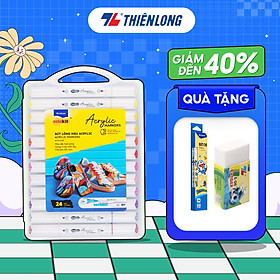 Bút sơn/ Bút lông 12/24/36 màu - Acrylic Markers 2 đầu ngòi ThiênLong Colokit - Màu sắc tươi sáng Trang trí đa chất liệu