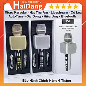 Mua Micro Karaoke Bluetooth YS-92 Trang Bị Soudcard Thu Âm Dùng Livetream Và Hát Như Micro Loa Rời Bình Thường