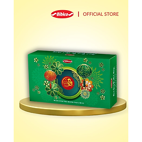 Bánh Trung Thu Bibica Đậu Xanh - Gấc 0 Trứng 150g (30A)
