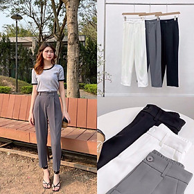 Quần vải baggy nữ xếp ly trước q238403 by germe