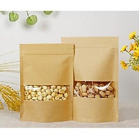 Túi zip giấy kraft có cửa sổ (10 cái)