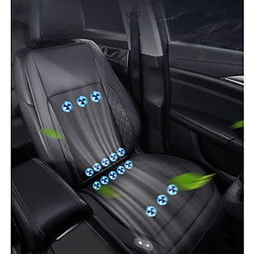 Đệm Ghế Ô tô Điều Hòa Massage Tự Động Ngắt, Áo Ghế Điều Hòa 16 Quạt Gió Siêu Mạnh 12Volt Car Cool Air Seat Cushion