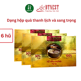 Đặc sản Khánh Hòa - Hộp quà Yến Chưng Đường Phèn Tứ Vị (6 hũ-70ml) DT NEST/ DT FOOD