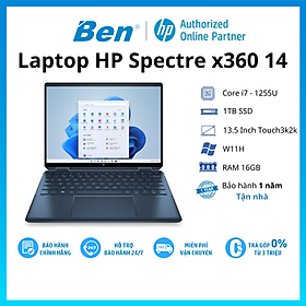 Laptop HP Spectre x360 14-ef0030TU (6K773PA)/ Nocturne Blue/ Intel Core i7-1255U (upto 4.7 GHz, 12MB)/ RAM 16GB/ 1TB SSD/ Intel Iris Xe Graphics/ 13.5inch Touch3k2k/ 4 Cell/ W11H/ 1Yr - hàng chính hãng