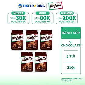 Combo 5 Túi Bánh Xốp Mayora Wafello Chocolate (210G x Túi)