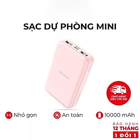Mua Sạc dự phòng mini 10000mAh YOOBAO P10W Sạc nhanh nhiều thiết bị- Nhỏ gọn  tiện lợ- Hàng nhập khẩu