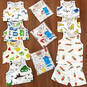 Set 05 bộ ba lỗ cotton giấy cho bé sơ sinh 3-15kg, hàng Việt Nam _ 5B27