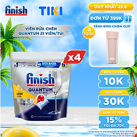 Combo 4 túi Viên Rửa Chén Bát Finish Powerball Quantum 21 viên