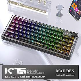 Mua Bàn phím cơ ATTACK SHARK K75RGB thiết kế mini 81 phím hotswap có nút vặn đa phương tiện kèm theo 18 chế độ led RGB - Hàng Chính Hãng
