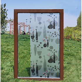 Mua COMBO 5M DECAL GIẤY DÁN KÍNH KEO SẴN KHỔ 45CM MẪU BÌNH HOA NGHỆ THUẬT