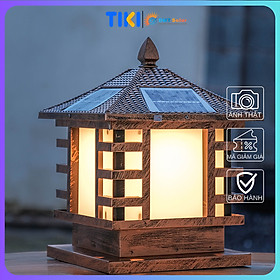 Mua Đèn trụ cổng vuông dày dặn năng lượng mặt trời TC08M kích thước 30*30cm tích hợp 3 màu ánh sáng