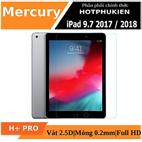 Miếng dán kính cường lực Mercury H+ Pro cho iPad (Cạnh Vát 2.5D,  mỏng 0.2mm, kính thủy tinh ACC, Phủ Nano, chống lóa) - hàng nhập khẩu