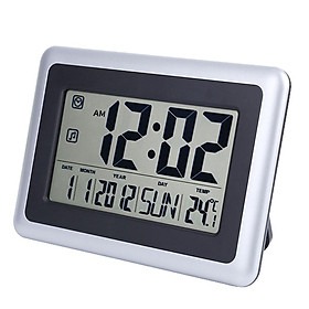 LCD Digital Table Alarm Clock Wall Clock with Time Date Display Temperature Calendar