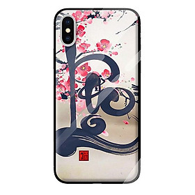 Ốp kính cường lực cho iPhone XS MAX thư pháp 34 - Hàng chính hãng