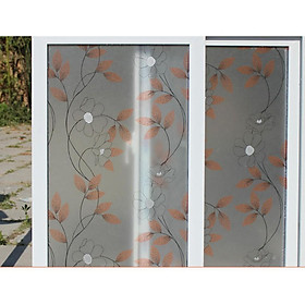 Mua 5M Giấy Dán Kính Họa Tiết dán kính hoa lá cam Không Cần Keo DK0089 - Khổ 0.45m
