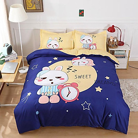 Bộ Drap & Chăn Phao Cotton Magic Thỏ Buồn Ngủ