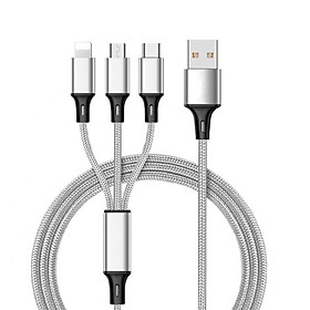 Mua Dây cáp sạc 3 đầu đa năng Type C  Iphone  Android S04 - Hàng chính hãng
