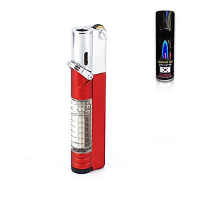 Mua Hộp Qụet Bật Lửa Khò 1 Tia AM7108 Phiên Bản Mới 2020 Thiết Kế Đẹp Độc Lạ Có Chốt Rảnh Tay An Toàn ( Giao màu ngẫu nhiên ) + Tặng bình gas chuyên dụng cho bật lửa
