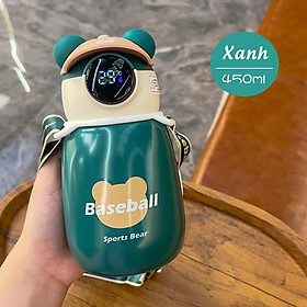 Mua Bình Nước Giữ Nhiệt Inox 316 Hình Gấu Baseball Có Ống Hút Cỡ Vừa 450ml Cho Học Sinh