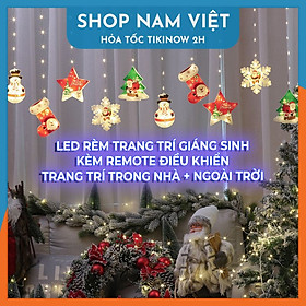 Dây LED Rèm Trang Trí Giáng Sinh 10 Chi Tiết Ngang 3m, Kèm Remote - Chính Hãng NAVIVU