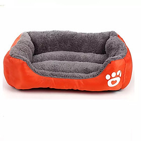 Nệm thảm nằm cho chó hình chữ nhật dấu chân Xudapet - XDP01NT (màu cam)