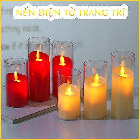 Nến Điện Tử Giả Đèn Led Hình Nến Không Khói Trang Trí 10x5cm