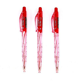 Vỉ 3 bút bi 0.5 mm thiên long tl-061 - mực đỏ