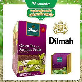 Hình ảnh Trà Dilmah Green Tea with Jasmine Petals 30g 20 Túix1,5g Hương hoa Nhài - Đóng gói túi riêng biệt giữ hương vị tuyệt vời lôi cuốn