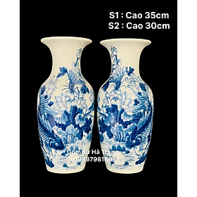 Mua Đôi lọ lộc bình gốm sứ Bát Tràng cao cấp vẽ tay hoạ tiết cá chép sen phú quý