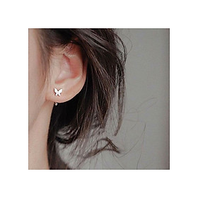 Khuyên tai bạc nữ kẹp móc họa tiết con bướm