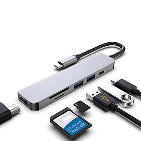 USB C HUB Adapter 6 in 1 USB C to USB 3.0 HDMI-Compatible Dock for MacBook Pro For Nintendo Switch USB-C Type C 3.0 Splitter
