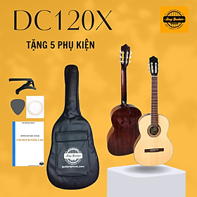 Mua Đàn guitar classic có EQ Duy Guitar DC120X thùng full size có khuyết gỗ Hồng đào nguyên tấm âm thanh tốt