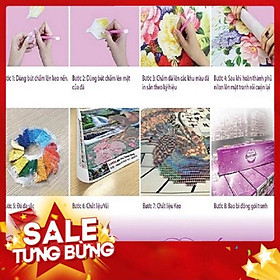 TRANH ĐÍNH ĐÁ BÌNH HOA HỒNG TRANH CHƯA ĐÍNH LV298