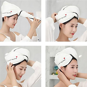 Mua Khăn lau khô tóc  khăn quấn ủ tóc vải bông êm dịu da đầu loại 1
