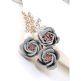 Bố sưu tập cài áo hình  hoa lá đính đá sang trọng 