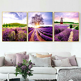 Mua Tranh thêu chữ thập cảnh đồng hoa Lavender LV3299 - tự thêu