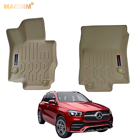 Thảm lót sàn xe ô tô Mercedes GLE 2019 đến nay Nhãn hiệu Macsim chất liệu nhựa TPV  màu be.