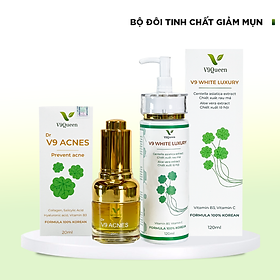 Bộ Đôi Xóa Mụn, Mờ Thâm Nám, Dưỡng Trắng Da V9Queen