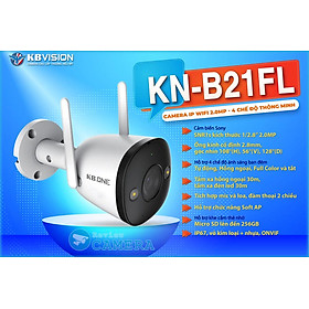 Mua Camera IP WIFI NGOÀI TRỜI KBVISION KBONE B21FL  Full Color Đàm Thoại 2 Chiều  Ban Đêm Có Màu - Hàng Chính Hãng