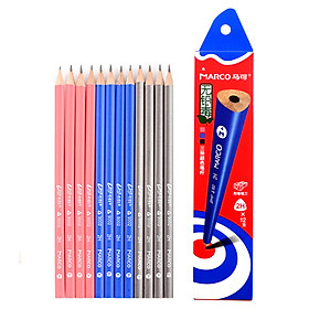 Marco (Marco) 9002-2H-12CB writing pencil colorful triangular pen (2H) 12 box