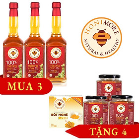 Combo 3 chai mật ong chín HONIMORE Rừng Phương nam 630g