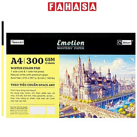 Vở Vẽ Màu Nước Dán Gáy Emotion A4 - 24 Trang - 300gsm - Acmeliae 8460