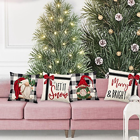 4Pcs Christmas Pillow Covers Throw Pillow Covers for Home Couch Sofa Bedroom
