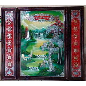 Mua LIỄN THỜ - SƠN MÀI - CỬU HUYỀN THẤT TỔ - CÂY TÙNG NAI - MÀU XANH NGỌC HÀI HÒA - KÍCH THƯỚC NGANG 146 CM - CAO 128 CM - BẢO HÀNH 2 NĂM