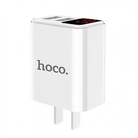Cục Sạc Cổng Kép USB Có Màn Hình LED Hoco C63 Dòng 2.1A -Hàng Chính Hãng 