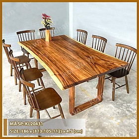 Mua Bàn Họp/ Bàn Nhà Hàng Mặt Gỗ Me Tây Tự Nhiên Hiện Đại