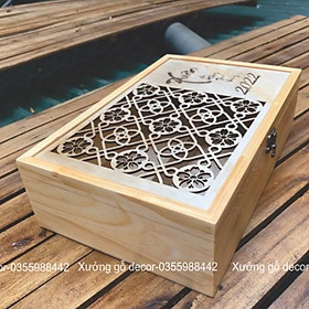 Hộp Gỗ Đựng Qùa Tết, Đựng Rượu Cùng Bánh Hoặc Mứt Làm Qùa Tặng Giá Rẻ- Woody Box